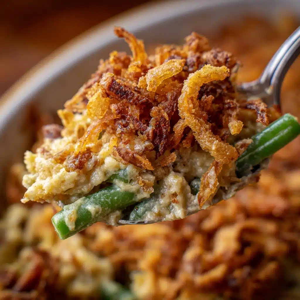 Cheesy Mushroom and Onion Green Bean Casserole Recipe