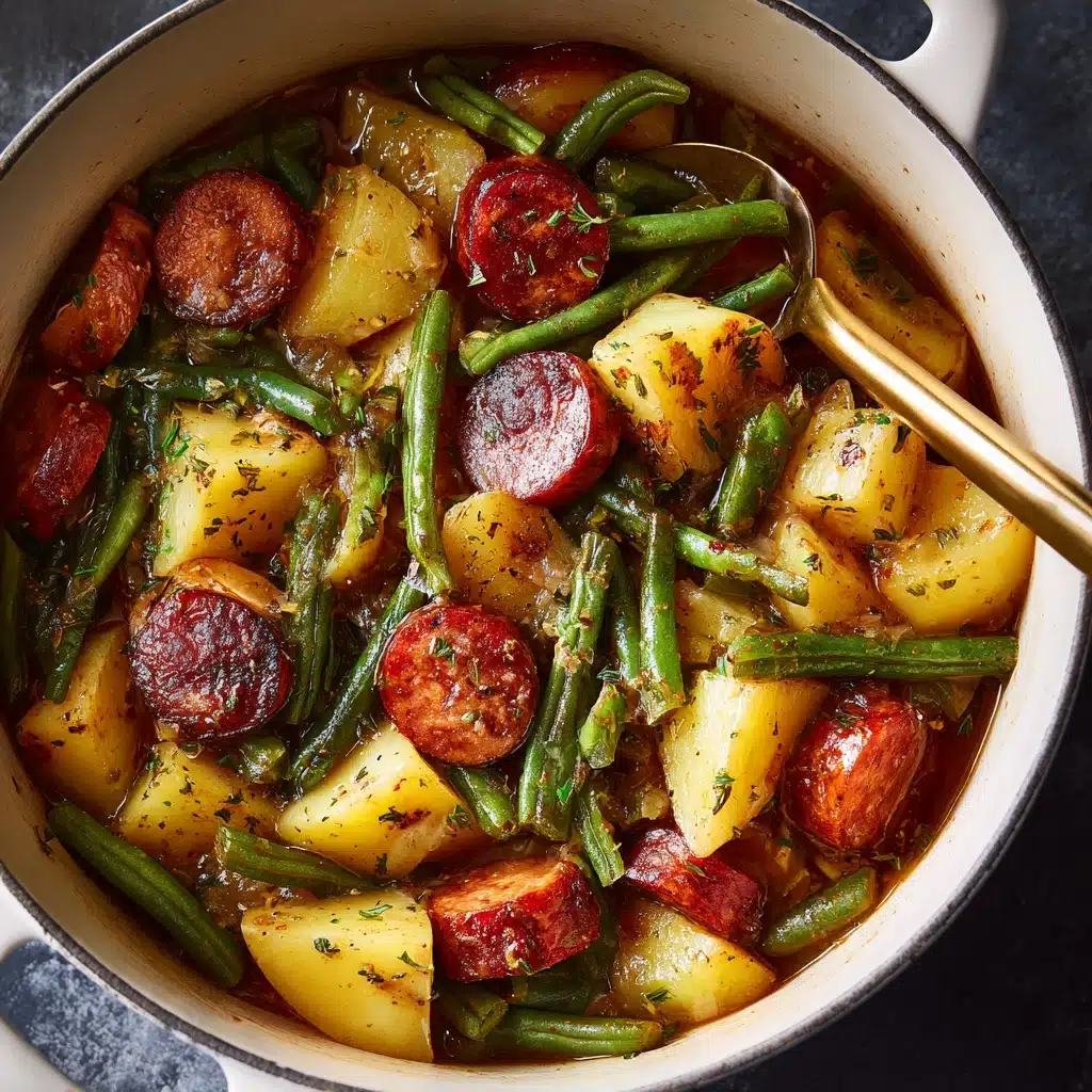 One Pot Smoked Sausage, Green Beans, and Potatoes Recipe