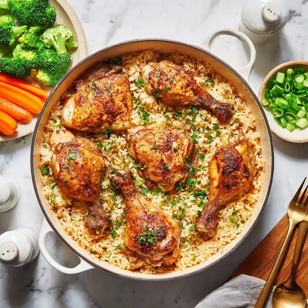 One Pot Chicken Thighs and Rice Recipe - Recipe Image