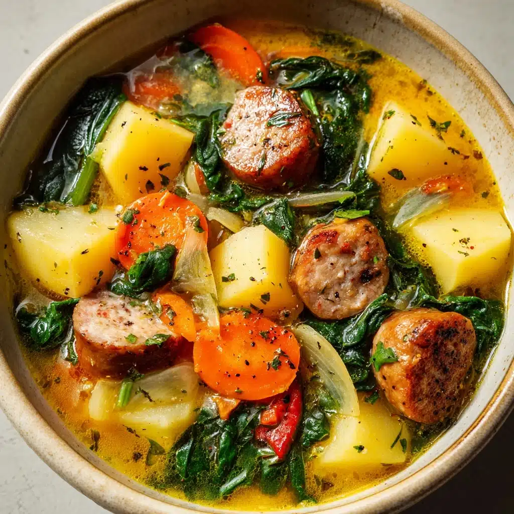 Italian Sausage Potato Soup with Carrots & Spinach Recipe - Recipe Image