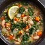 Lemon White Bean Soup with Turkey and Greens Recipe