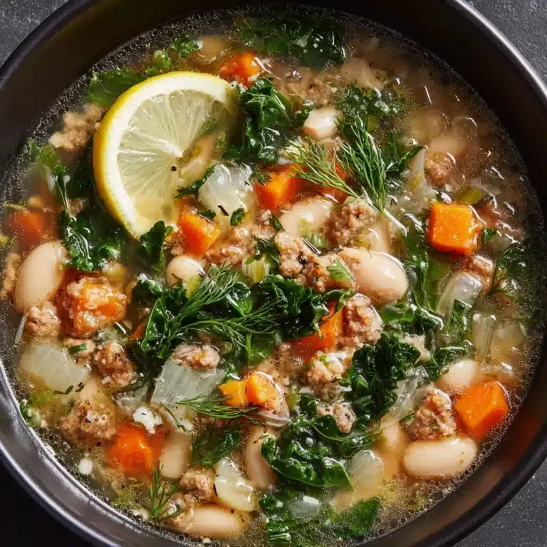 Lemon White Bean Soup with Turkey and Greens Recipe