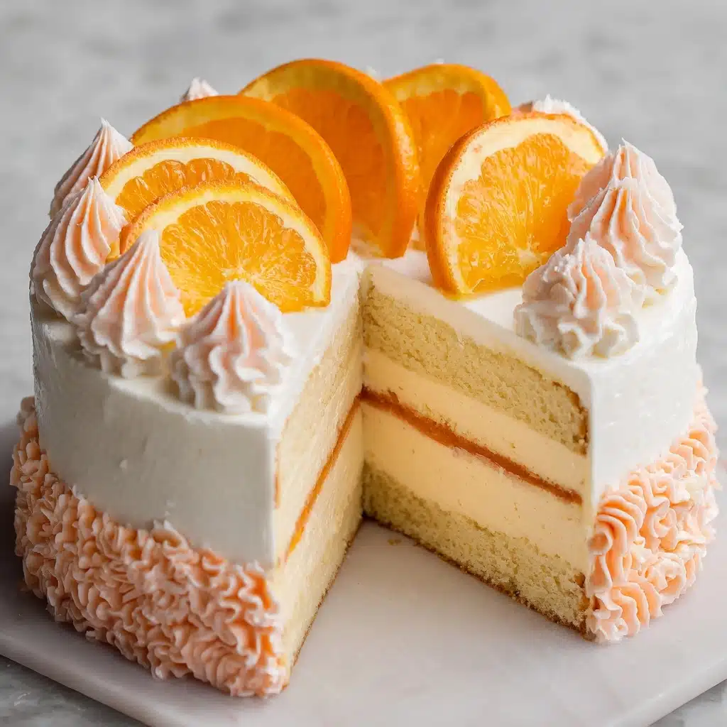 Zesty Orange Creamsicle Ice Cream Cake Recipe - Recipe Image