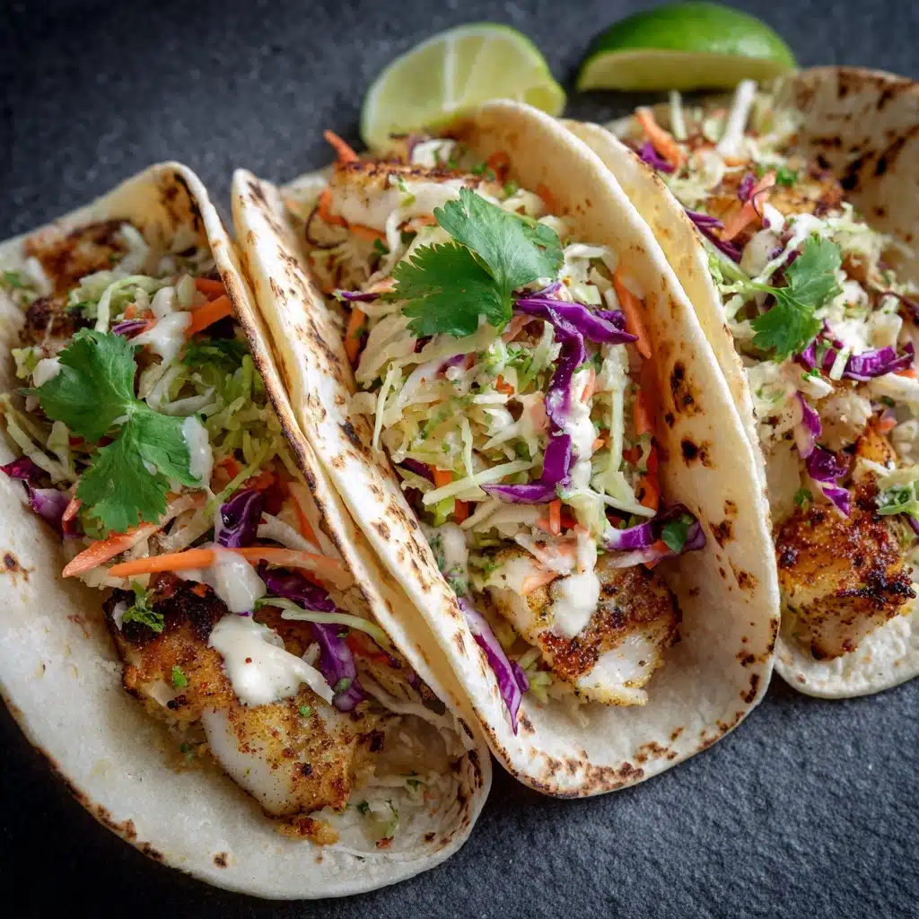 Crispy Fish Tacos with Cilantro Lime Slaw Recipe