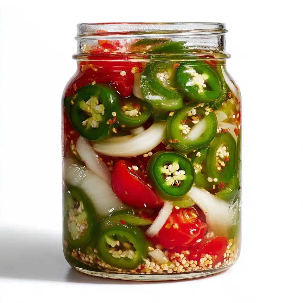 Pickled Green Tomatoes, Onions, and Peppers Recipe