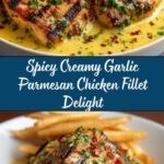 Spicy Creamy Garlic Parmesan Chicken Fillet with Fries Recipe