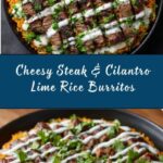 Cheesy Steak & Cilantro Lime Rice Burritos Recipe