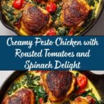 Creamy Pesto Chicken with Roasted Tomatoes and Spinach Recipe