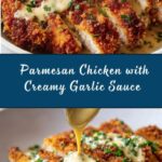 Parmesan Crusted Chicken with Creamy Garlic Sauce Recipe