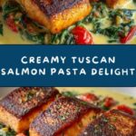 Healthy & Creamy Tuscan Salmon Pasta Recipe