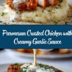 Parmesan Crusted Chicken with Creamy Garlic Sauce Recipe