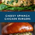 White Cheddar Spinach Chicken Burgers Recipe