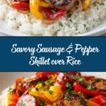 Sausage, Onion, Bell Peppers & Tomatoes over Rice Recipe