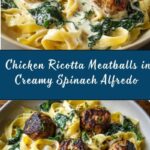 Chicken Ricotta Meatballs in Spinach Alfredo Sauce Recipe
