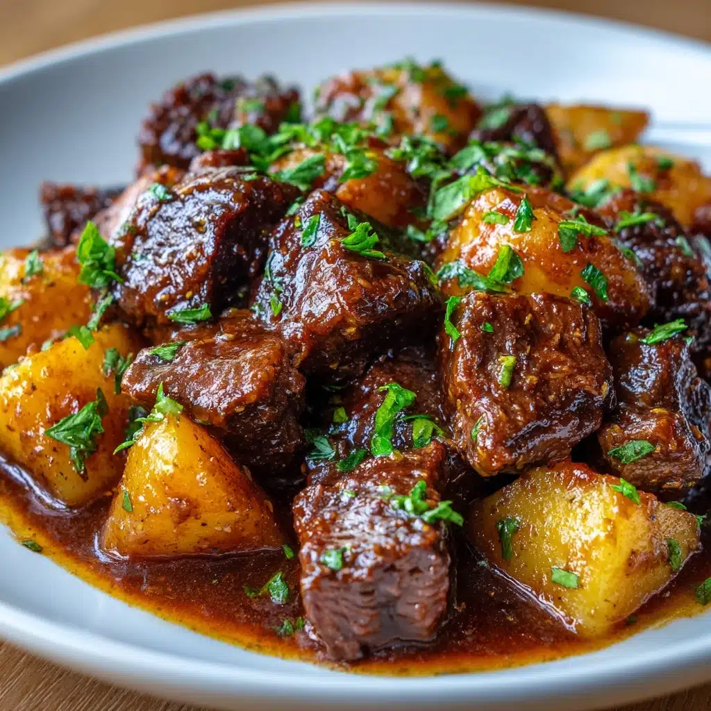 Slow Cooker Garlic Butter Beef Bites & Potatoes Recipe - Recipe Image