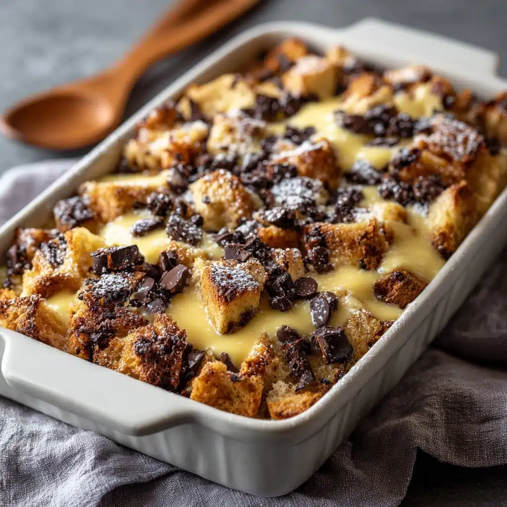 Chocolate Chip Bread Pudding with Cream Sauce Recipe - Recipe Image