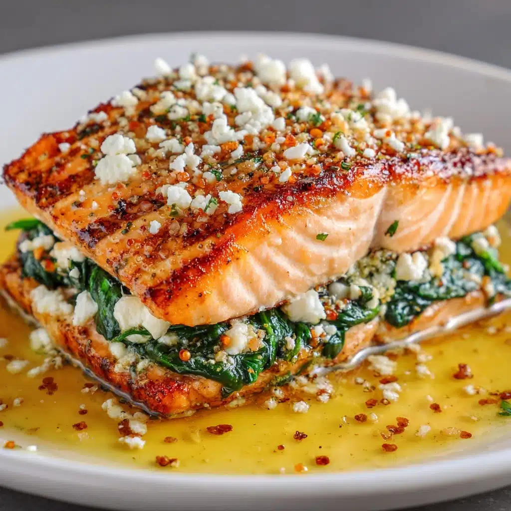 Spinach and Feta Stuffed Salmon Recipe - Recipe Image