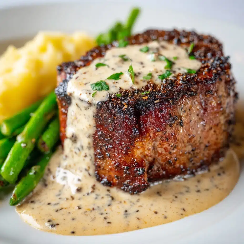 Filet Mignon with Creamy Peppercorn Sauce Recipe - Recipe Image