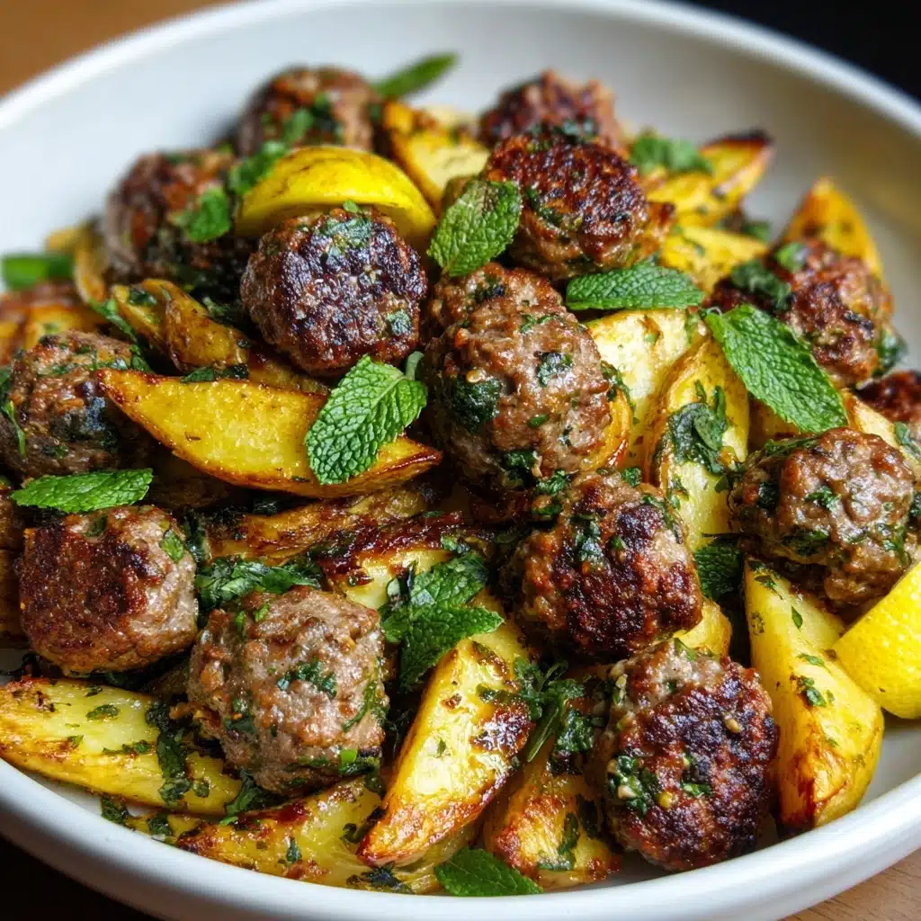 One-Pan Greek Meatballs and Potatoes Recipe - Recipe Image
