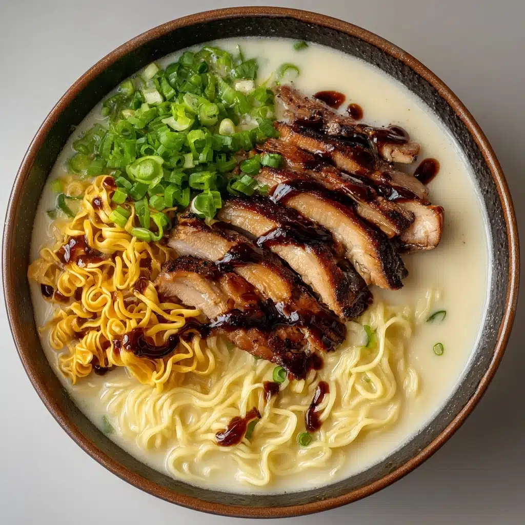 Fiery Chicken Ramen with Creamy Garlic Sauce Recipe - Recipe Image
