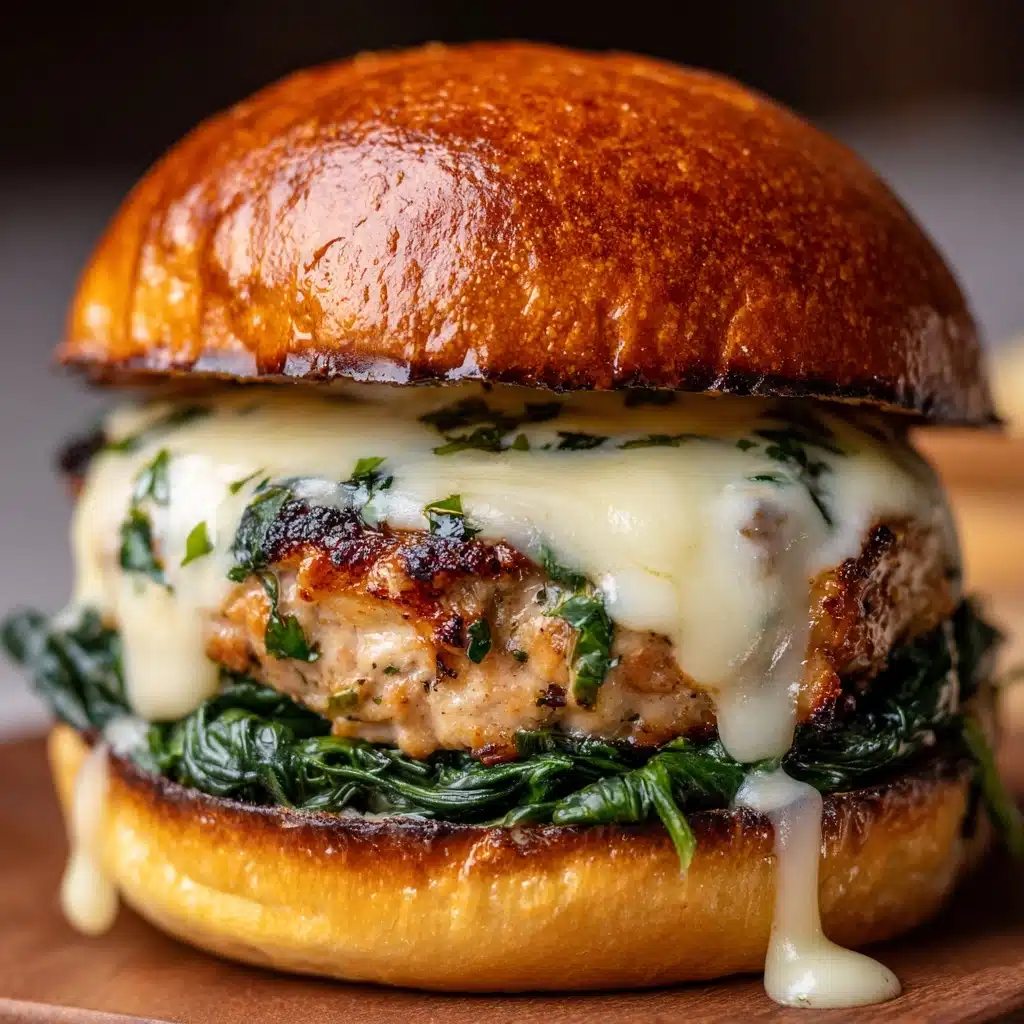 White Cheddar & Spinach Chicken Burgers Recipe - Recipe Image