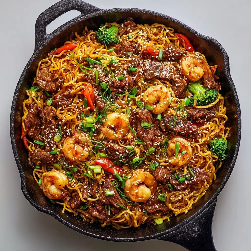 Shrimp Teriyaki Steak Noodles Recipe - Recipe Image