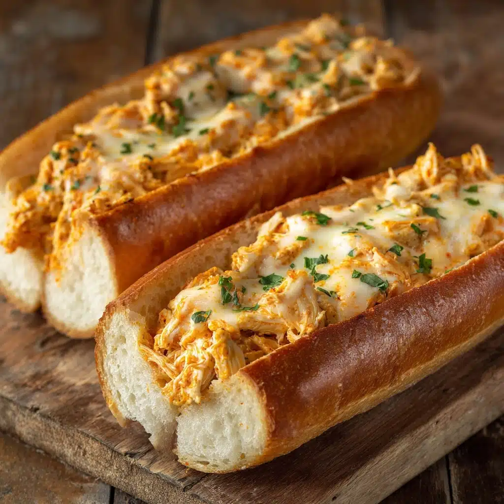 Buffalo Chicken Stuffed Cheesy Bread Subs Recipe - Recipe Image