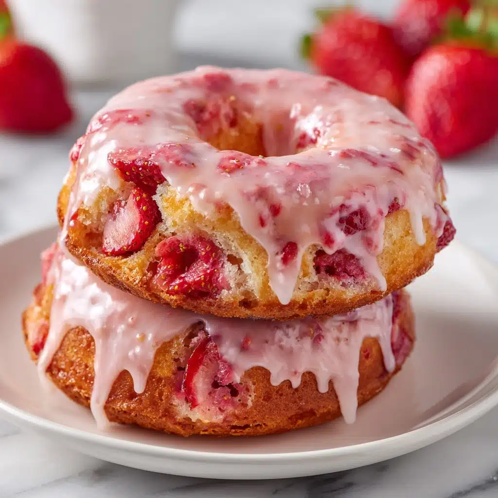 Strawberry Cake Donuts Recipe - Recipe Image