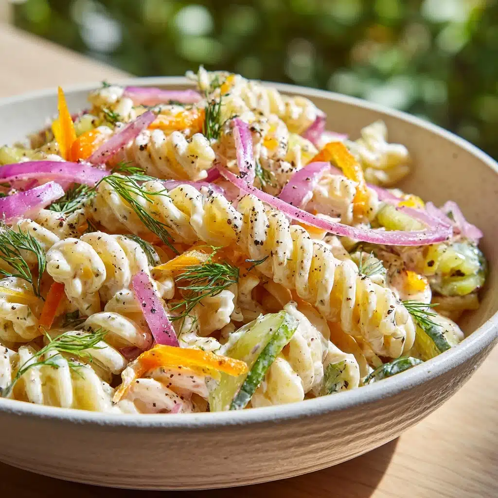 Tangy Dill Pickle Pasta Salad Recipe - Recipe Image