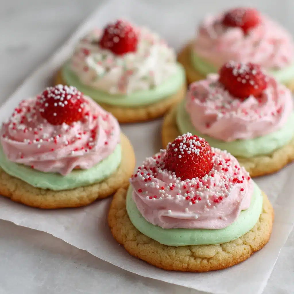 Strawberry Frosted Matcha Cookies Recipe - Recipe Image