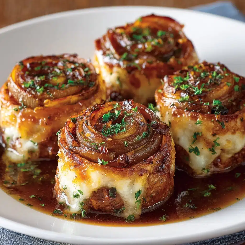 French Onion Steak Pinwheels Recipe - Recipe Image