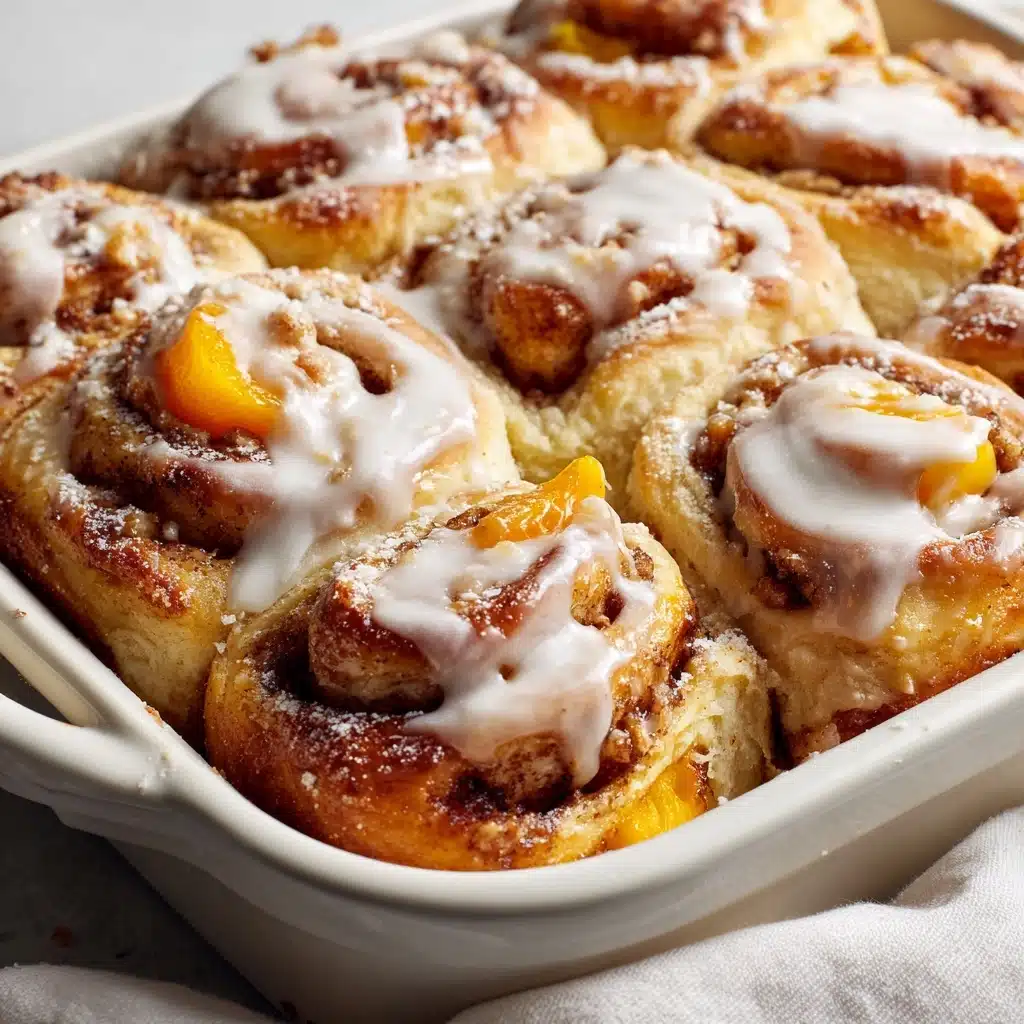 Peach Cobbler Cinnamon Rolls Recipe - Recipe Image