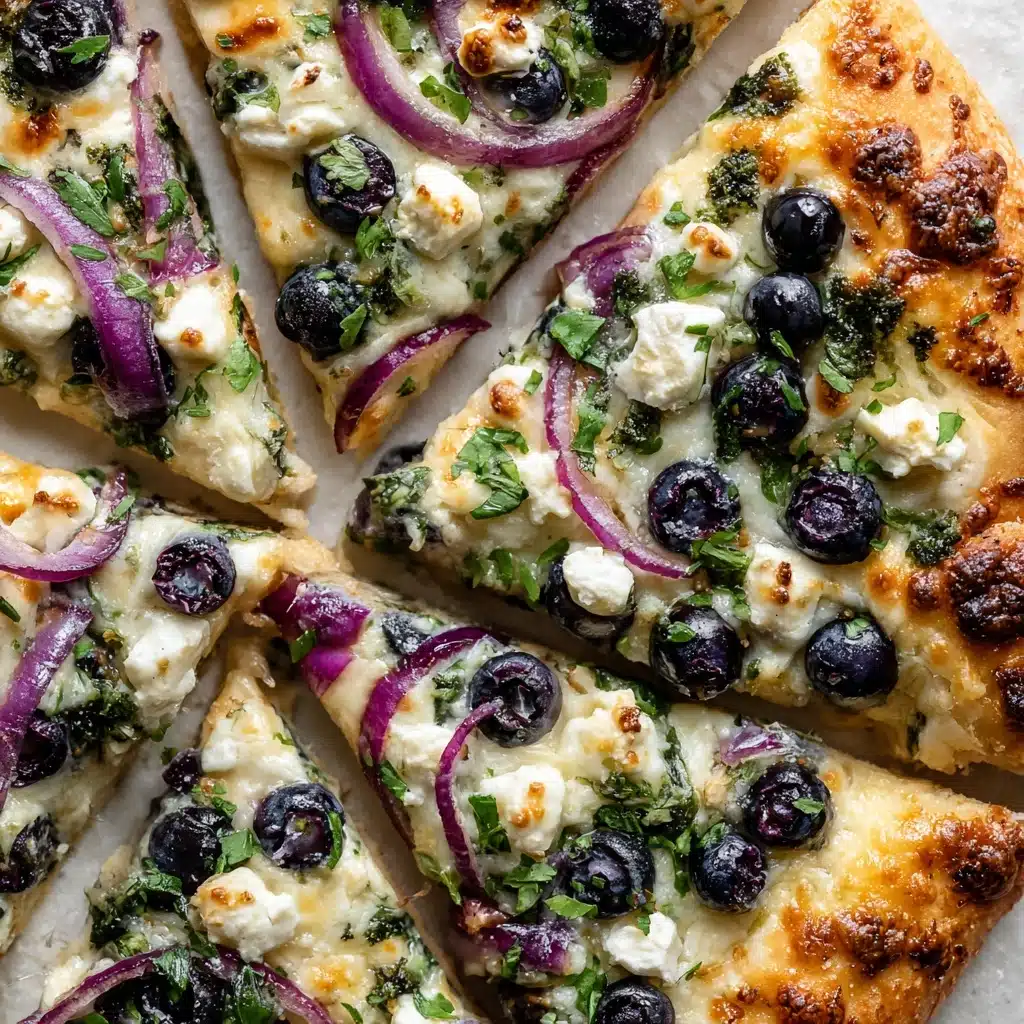 Blueberry Feta & Honey-Caramelized Onion Naan Pizza Recipe - Recipe Image