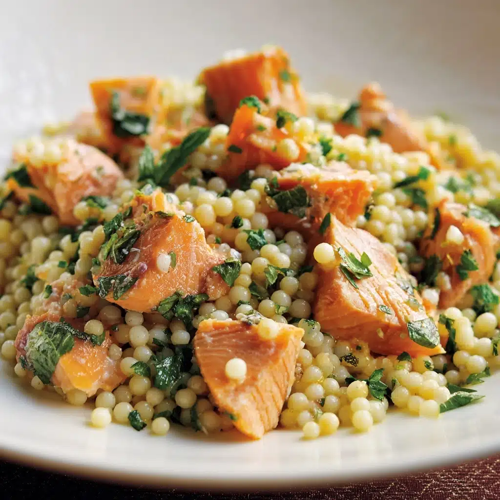 Herbed Pearl Couscous and Salmon Recipe - Recipe Image