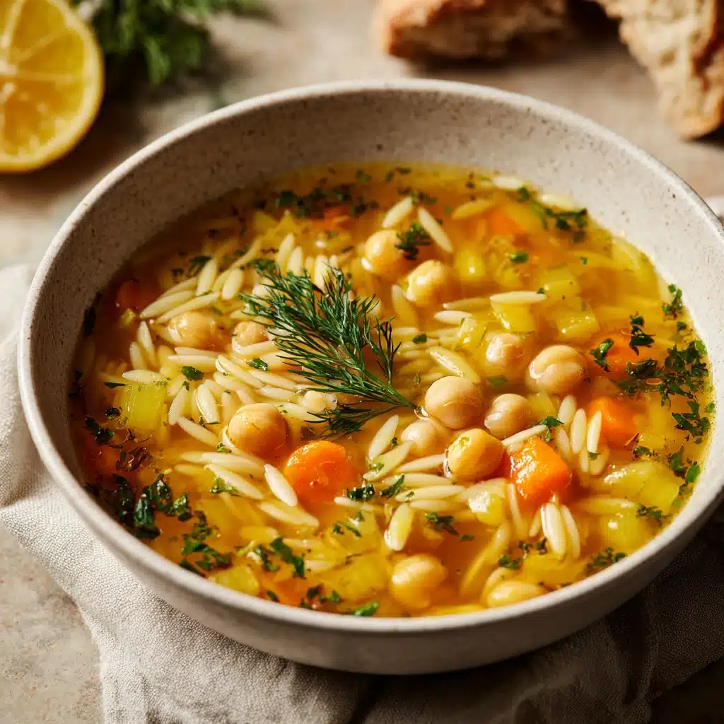 Lemon Orzo Chickpea Soup Recipe - Recipe Image