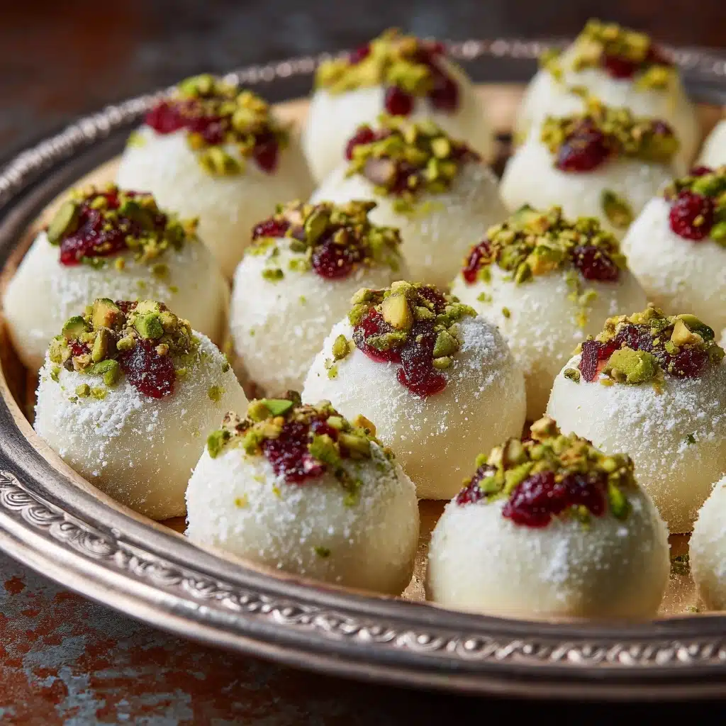 Cranberry Pistachio White Chocolate Truffles Recipe - Recipe Image