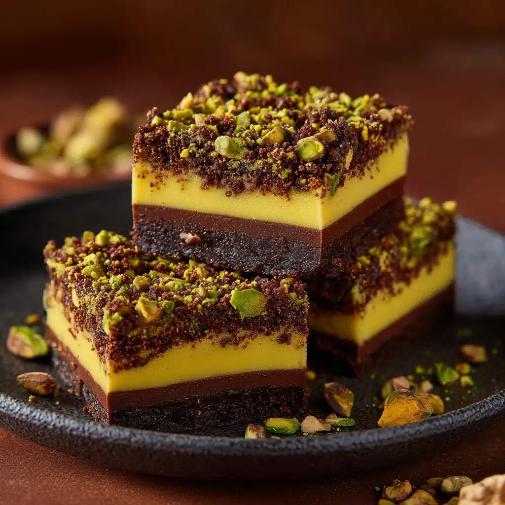 Irresistible Pistachio Kunafa Brownies Recipe - Recipe Image