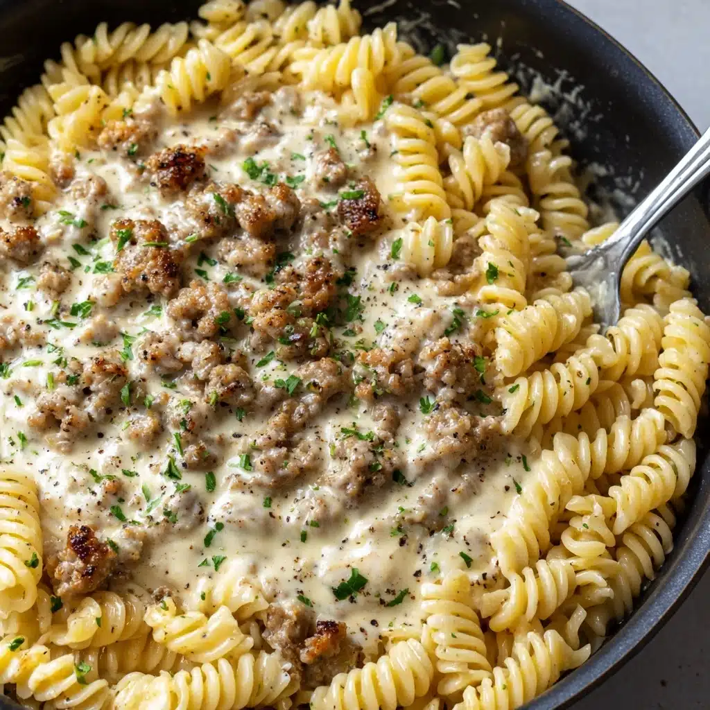 Stovetop Creamy Ground Beef Pasta Recipe - Recipe Image