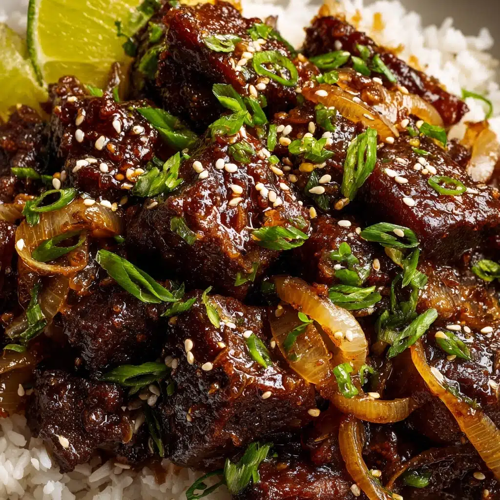 Honey Garlic Lamb with Pickled Cucumber Recipe