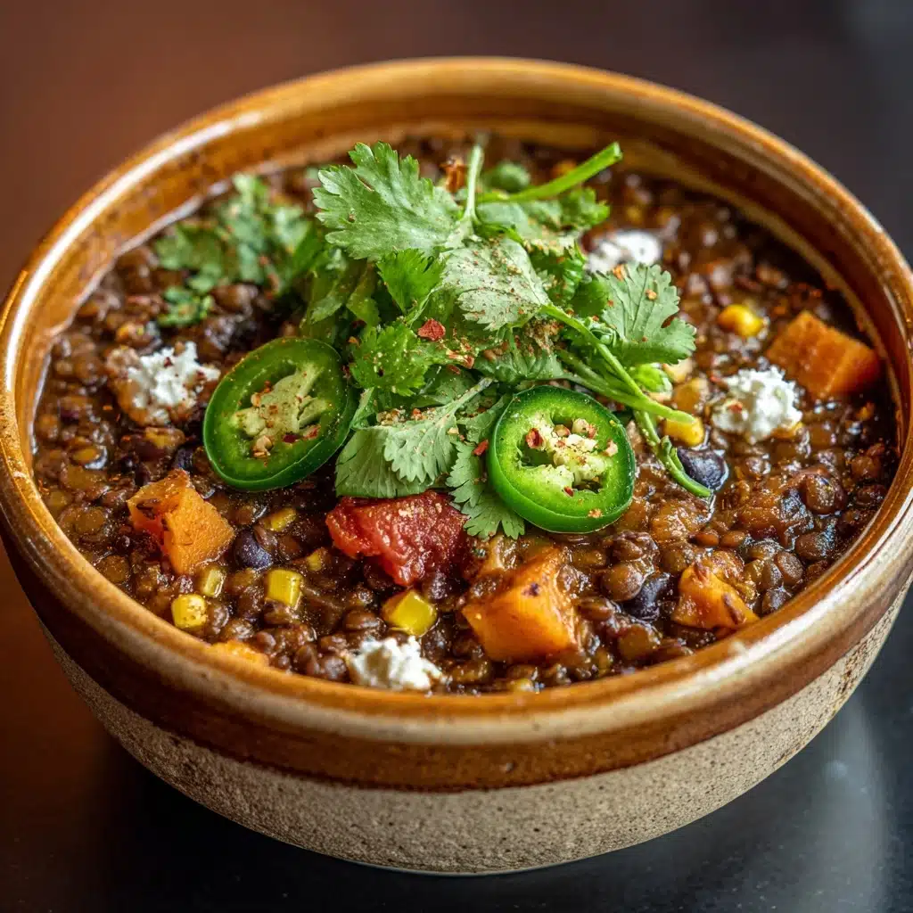Three-Bean Sweet Potato Chili Recipe - Recipe Image