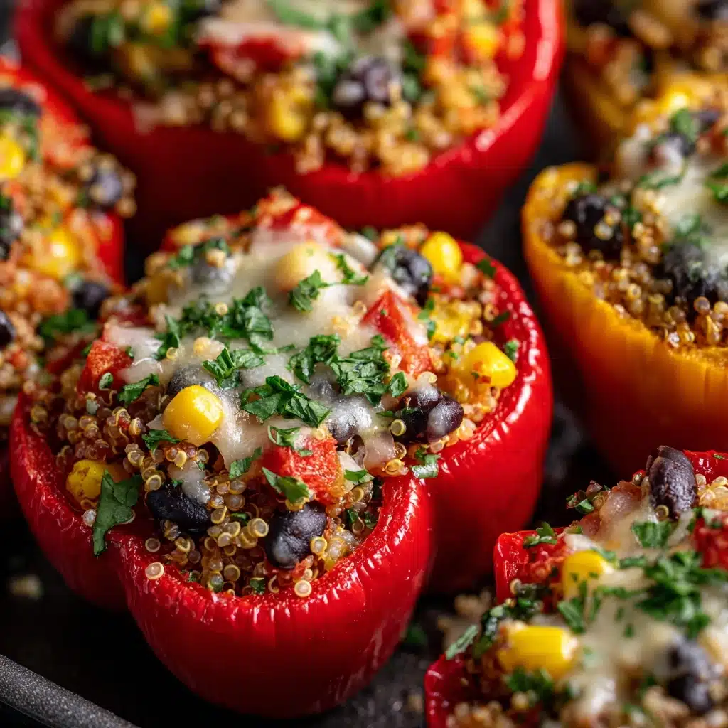 Spicy Vegetarian Quinoa Stuffed Bell Peppers Recipe - Recipe Image