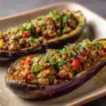 Lamb-Stuffed Roasted Eggplant Recipe