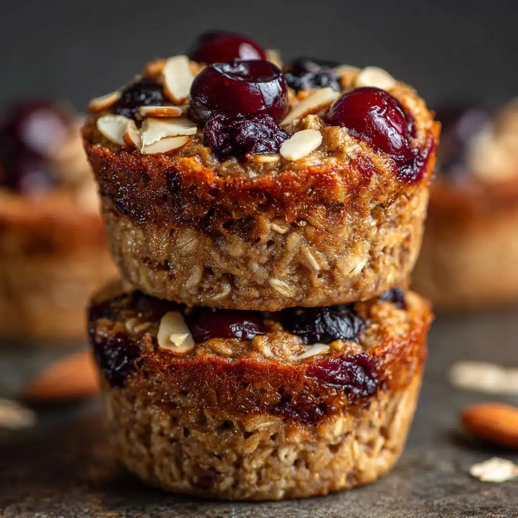 Cherry Almond Baked Oatmeal Cups Recipe - Recipe Image