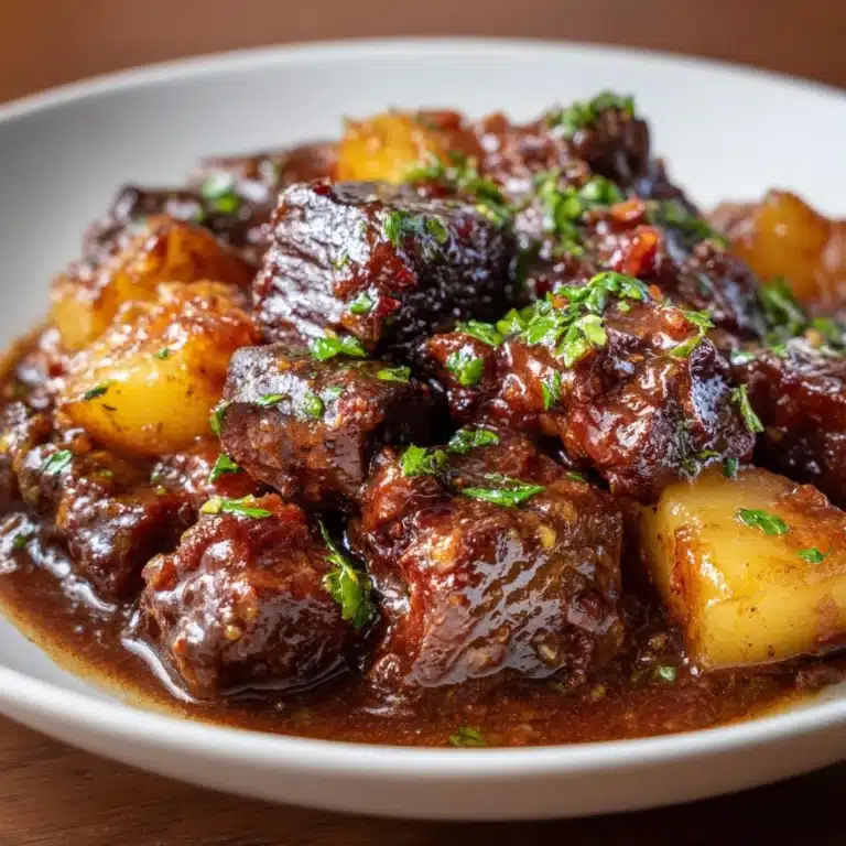 Slow Cooker Garlic Butter Beef Bites & Potatoes Recipe