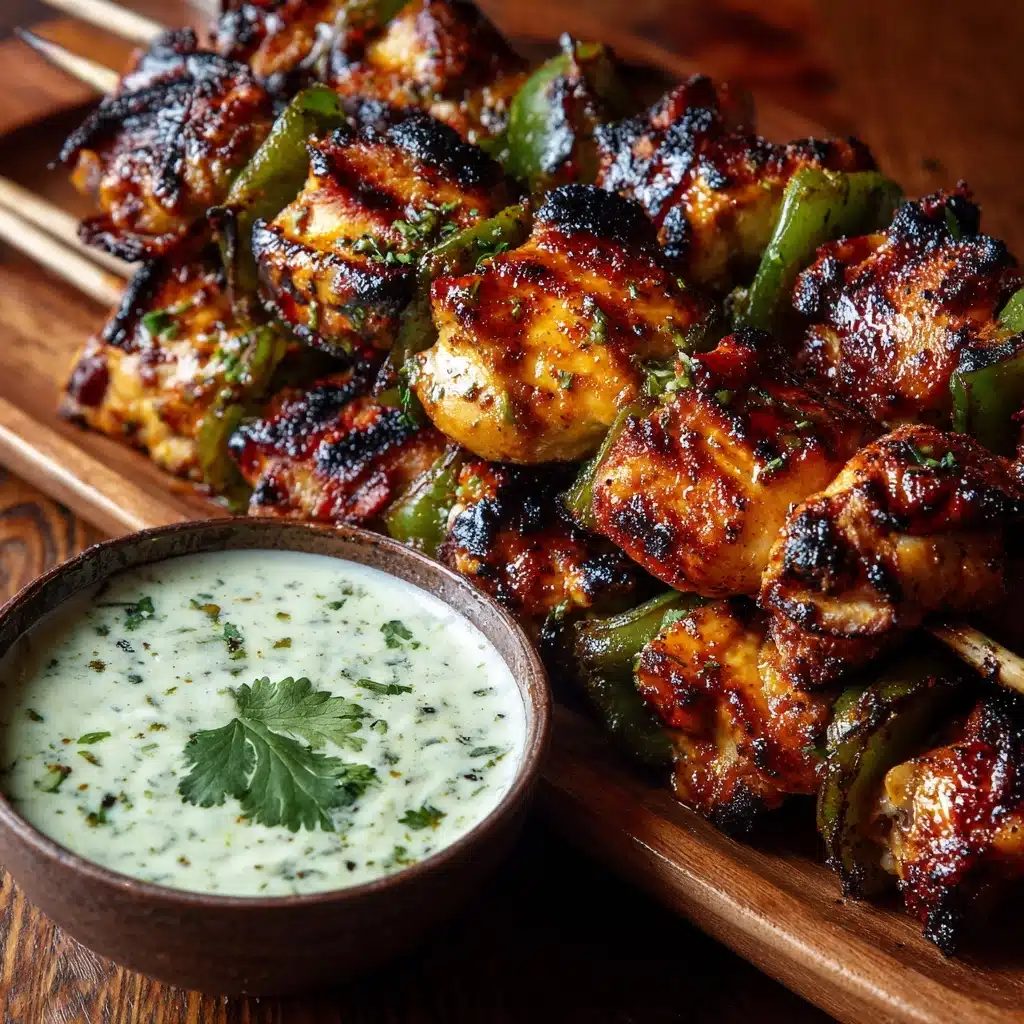 Honey Jalapeño Chicken Skewers with Cilantro Lime Dip Recipe - Recipe Image