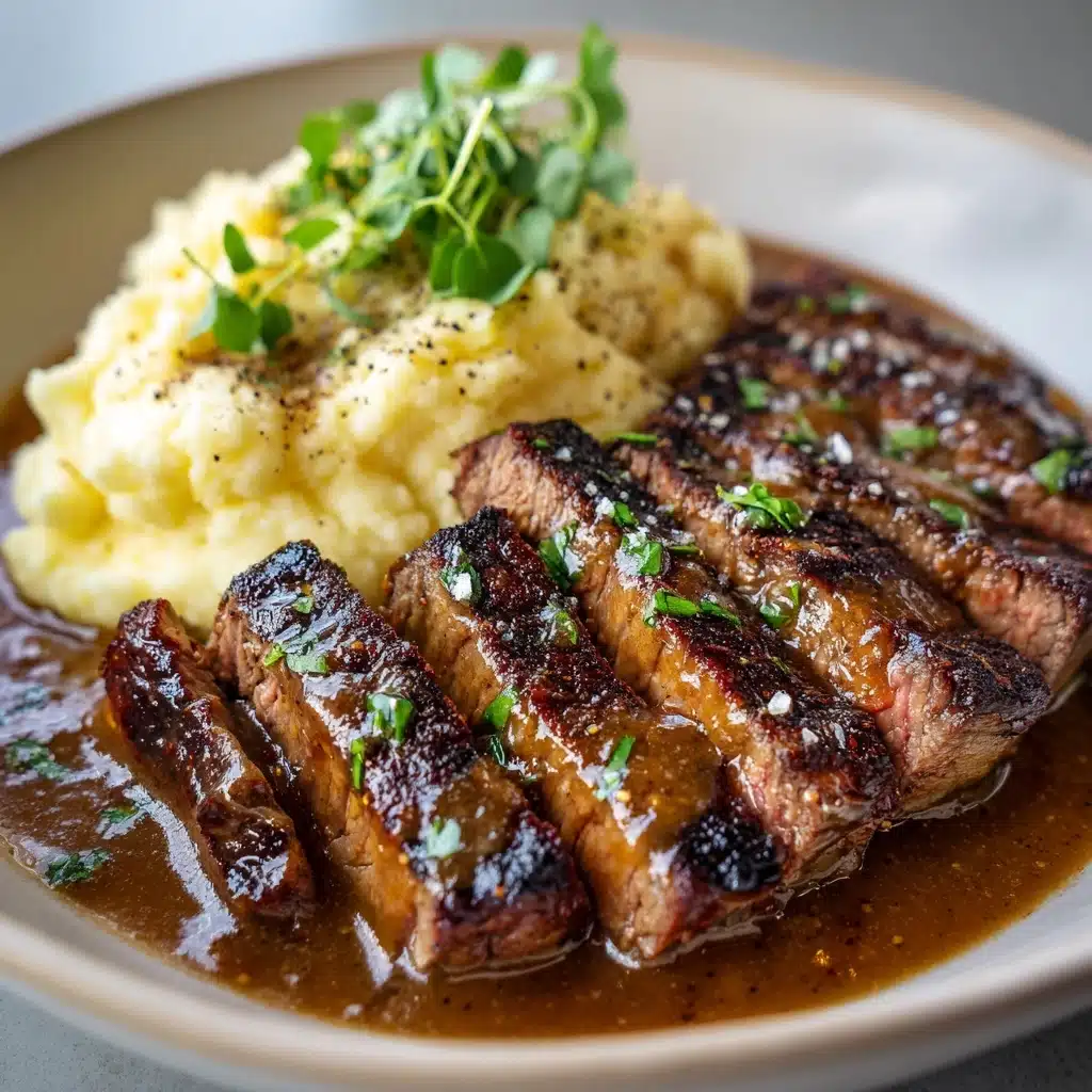 Garlic Butter Steak Bites with Creamy Mashed Potatoes Recipe - Recipe Image