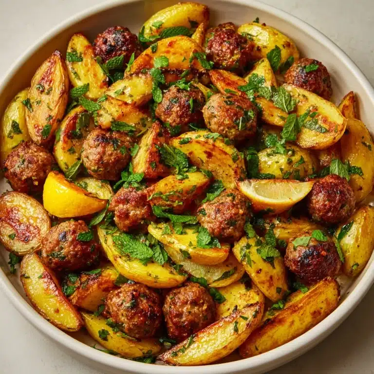 One-Pan Greek Meatballs and Potatoes Recipe