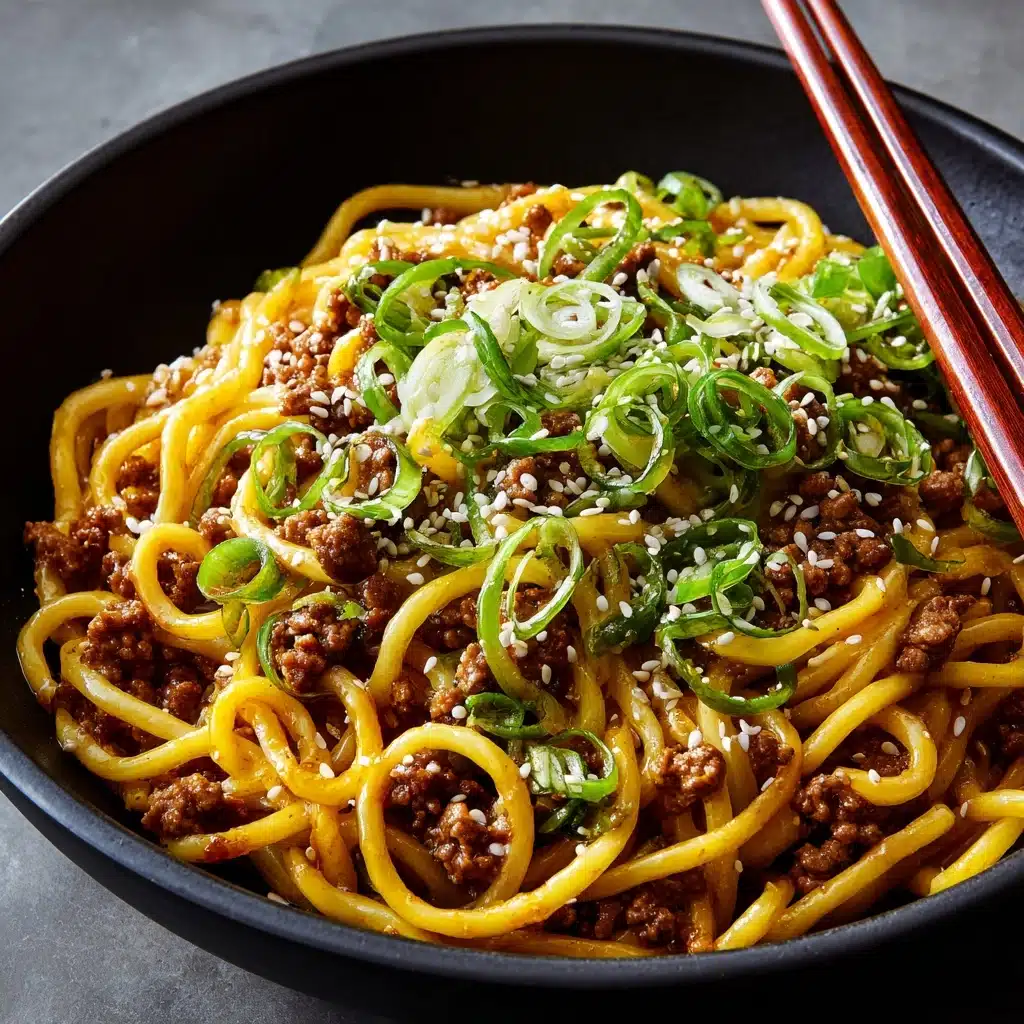 Mongolian Ground Beef Noodles Recipe - Recipe Image