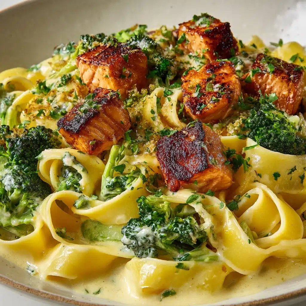 Creamy Pasta with Salmon and Broccoli Recipe - Recipe Image