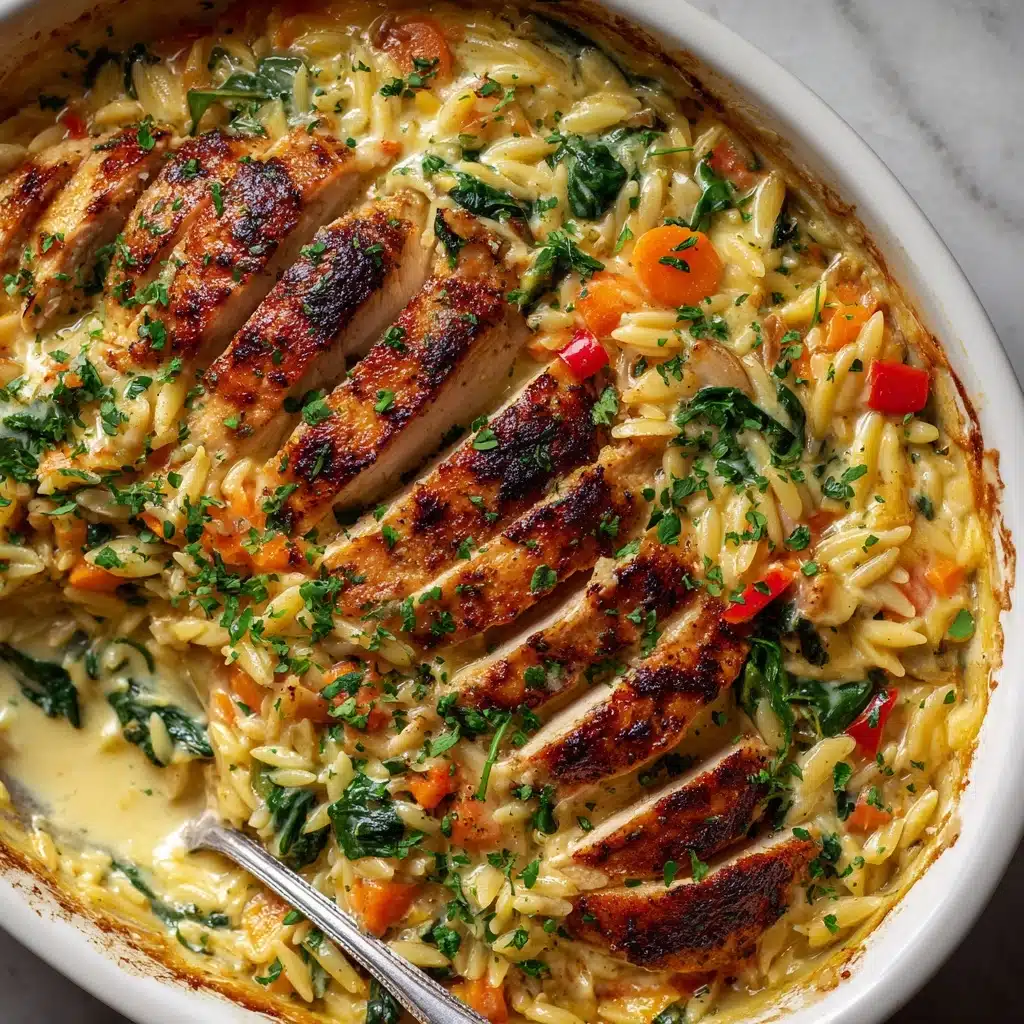 Creamy Chicken and Orzo Bake Recipe - Recipe Image